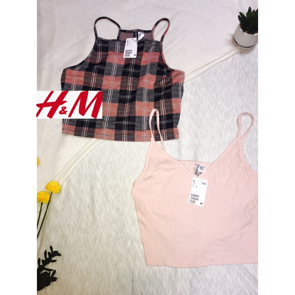 H&M Divided Crop Tops - Pink & Black